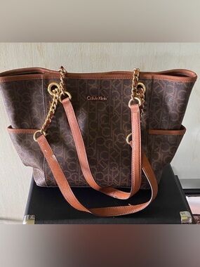 Calvin Klein Monogram Brown Tote